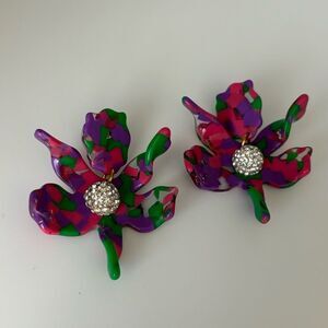 Net Lele Sadoughi small  crystal lily earrings